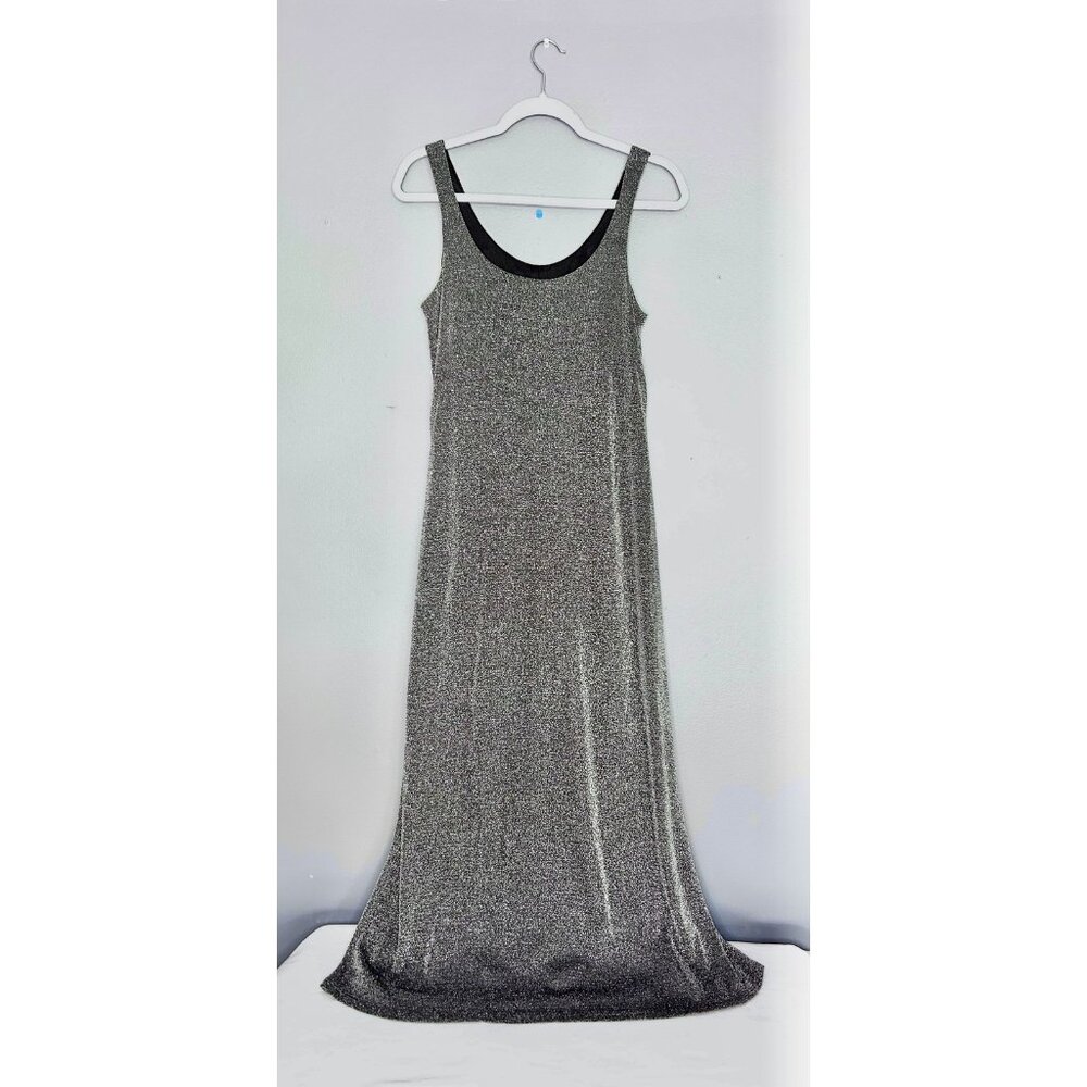 Rabbit Rabbit Dress 10 M Silver Sparkle Long Maxi Scoop Glam‎ Gala New Years